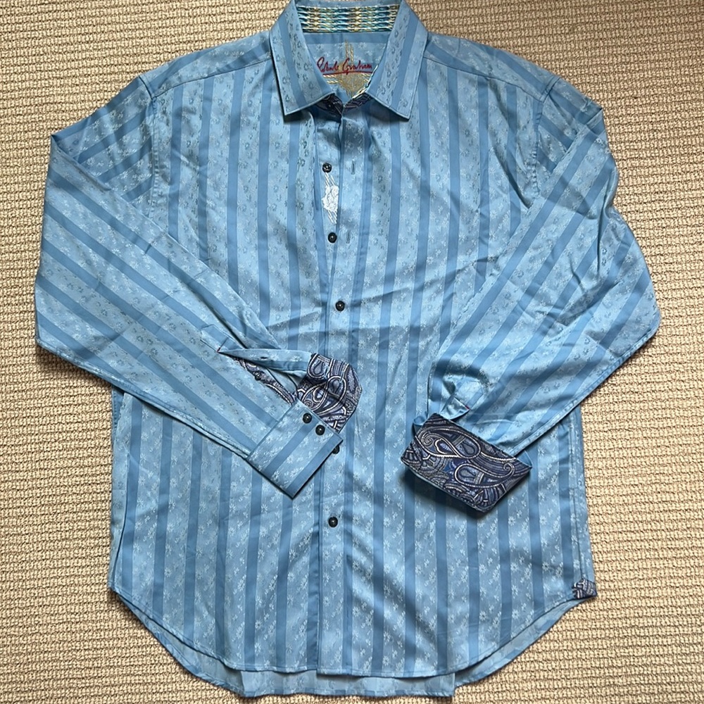 Like new Robert Graham button down size XL blue